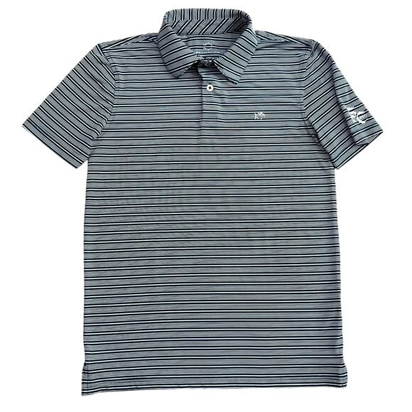 Southern Tide Boys Blue Striped Performance Polo Shirt Size Large 12-14 - Picture 1 of 6